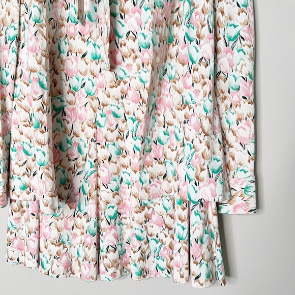 VINTAGE Diane Von Furstenberg Italy Skirt Blouse Set floral women size 12 - Picture 4 of 11